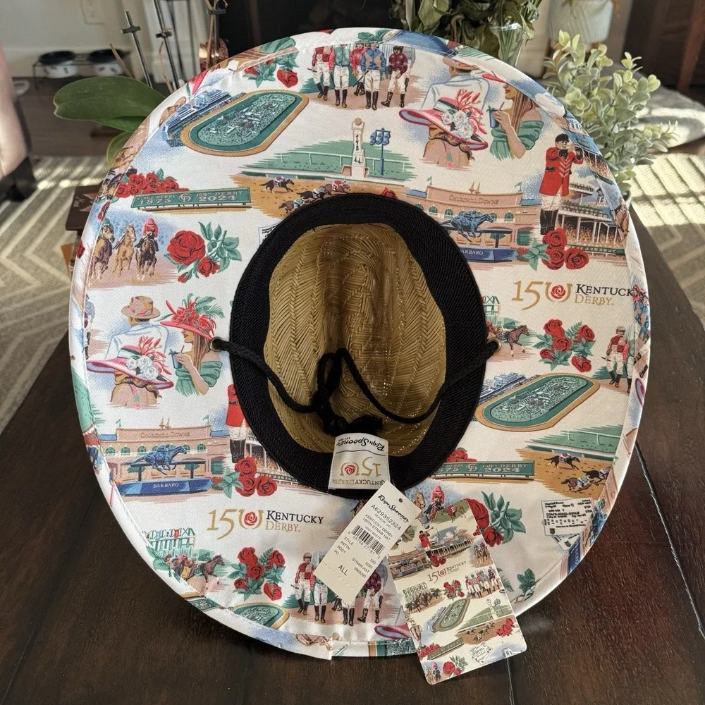 Reyn Spooner Kentucky Derby 151st Anniversary Straw Hat Adjustable Drawstring